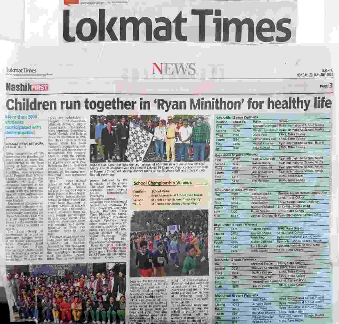 RYAN MINITHON - Ryan International School, Hal Ojhar